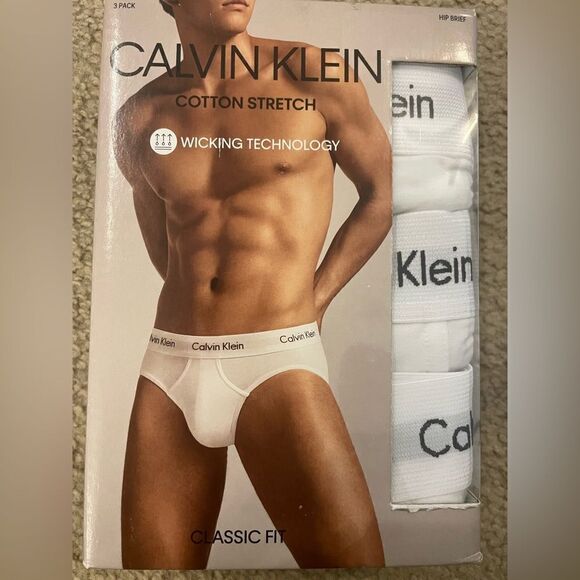 Men’s Calvin Klein 3 pack cotton stretch briefs 2XL white - Picture 1 of 3